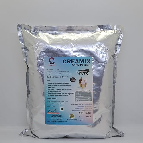 Creamix Softy Premix Vanilla - 800g | Ice Cream Mix Powder | Softy Premix Powder | Eggless & Gluten Free