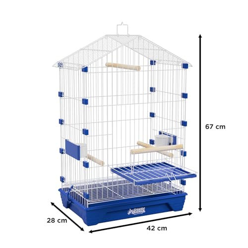 Gaiola Grande para Calopsita Aves Mansas com Acessórios (Azul)