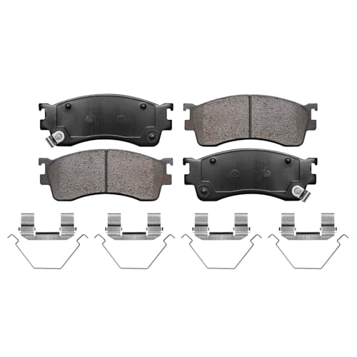 Image of Detroit Axle - Brake Pads for 2001-2003 Mazda Protege 2002-2003 Protege5 Front and Rear Premium Ceramic Brake Pads with Hardware Replacement