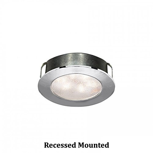 Image of WAC Lighting HR-LED87-CH LED Round Button Lights, 3000K in Chrome Finish