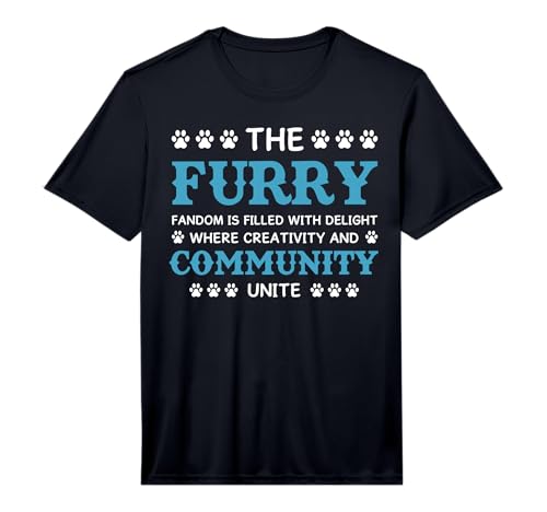Mens Furry Fandom Community Gaming Cosplay for Animal Lovers Performance T-Shirt