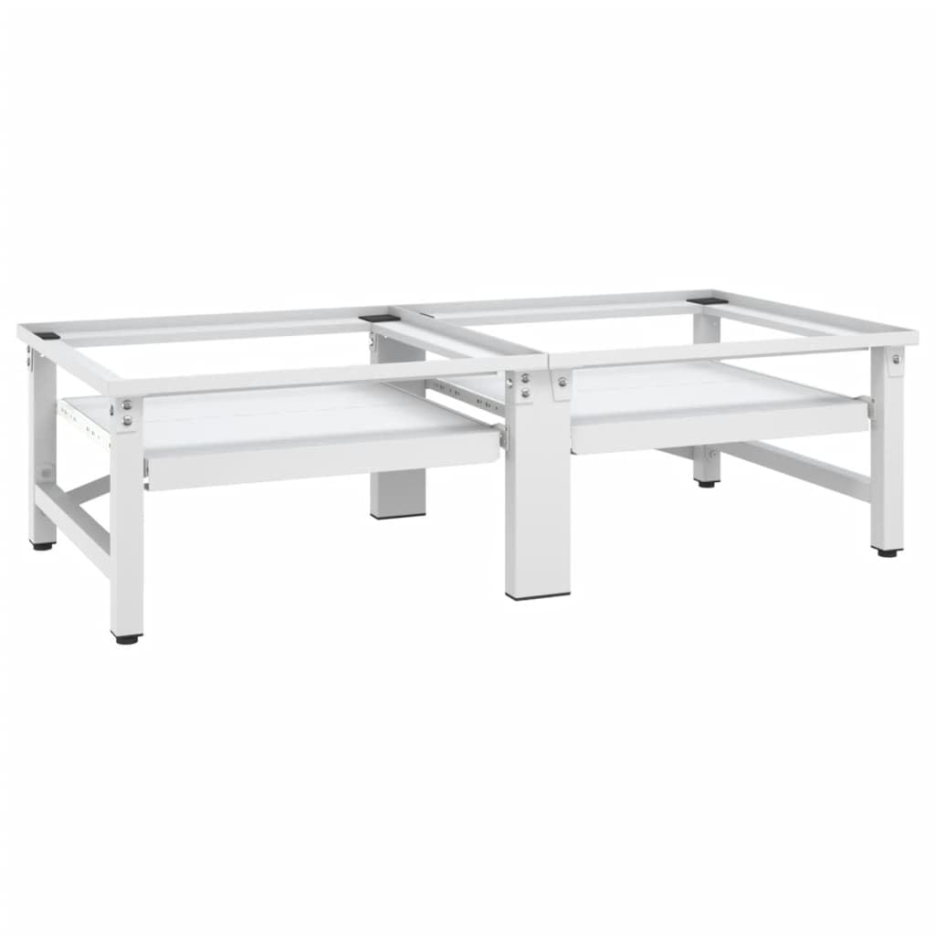DUANHOZ Washing Machine Stand 124.5x61.5x33.5 cm - Sturdy Washer & Dryer Pedestal Space-Saving Laundry Storage Rack Adjustable Height Durable Design for Home & Apartment