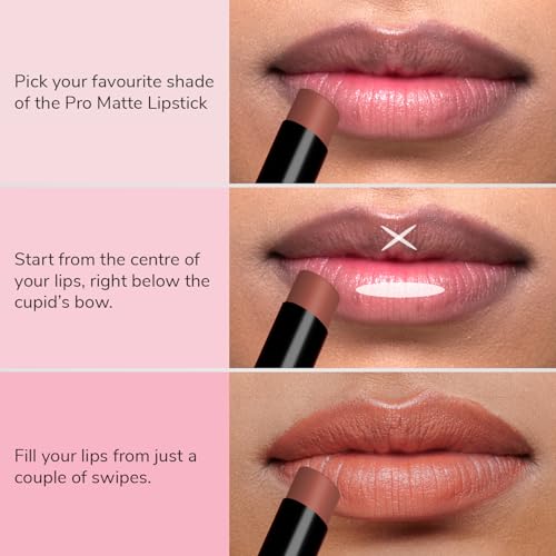 Image of Mila Beaute Pro Matte Lipstick | Highly Pigmented & Long lasting | Semi Matte Finish | Light Weight Lipstick | Single Swipe Application | Luxurious Lip Color | Shade - (Mirabai, 4.2g)