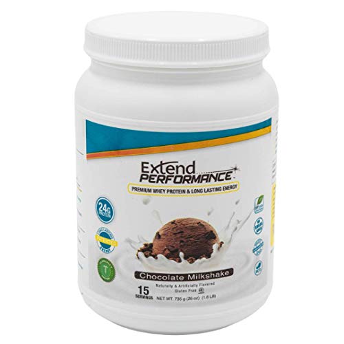 Extend Performance Whey Protein Endurance Energy, 24g Protein,Chocolate Milkshake,15 Servings, 26 Ounce