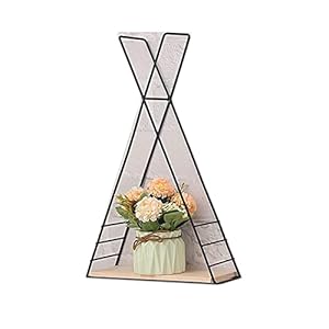 HJW Praktische opbergrek Iron Art Decor Drijvende Plank Opknoping Display Stand, Muur Mount Opbergrek voor Woonkamer Slaapkamer Badkamer Balkon Decoratie 1Huiyang-01020, Zwart