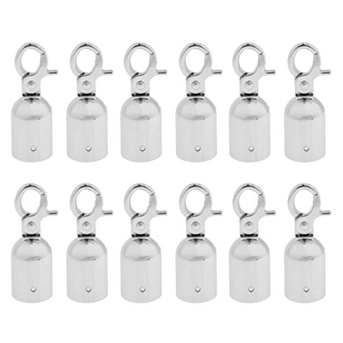 Milageto 12x Extrémité de Ceinture de Butée de Prise de Corde 8 cm de Longueur Dia.25mm pour Fabrication de Sacs, Corde