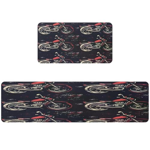 Tapete de cocina de 2 piezas lavable y absorbente para pasillo 2