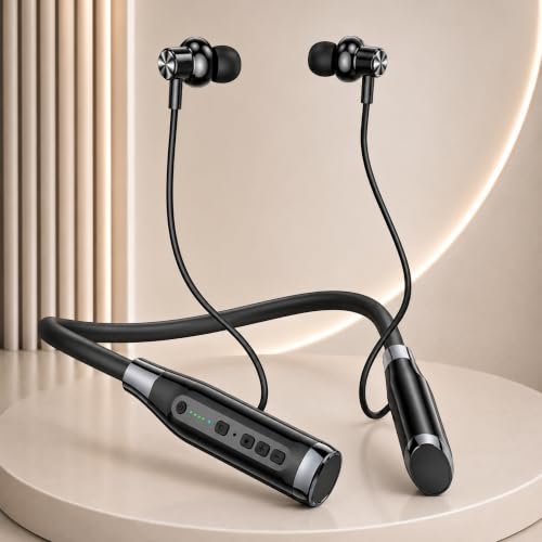 Image of iFAST IF-305 Bluetooth 6.0 Wireless Neckband Earphone with Mic | Up to 100 Hours Music Playtime | 14.2 mm Driver | TF Card Slot | Dual Device Connection | Black