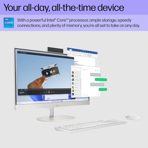 Image of HP 23.8 inch All in One Desktop PC, Intel i5-1334U, 32GB RAM 1TB SSD White