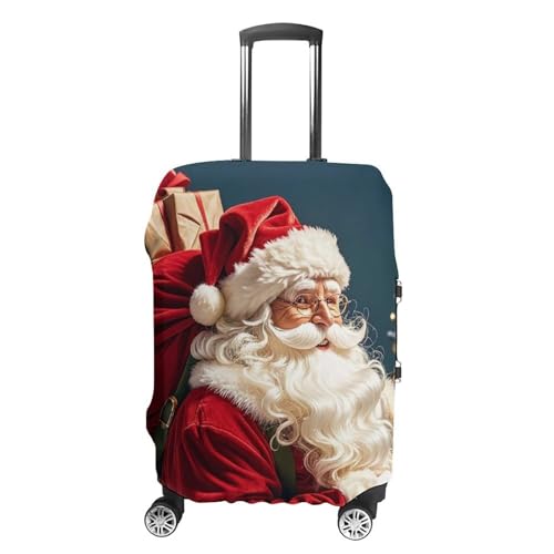 Santa Claus Luggage Cover Tsa Approved Suitcase Covers for Luggage Elastic Washable Suit Case Covers Anti-Scratch Travel Luggages Sleeve Suitcase Protector Fits 19-30 Inch Case(S)