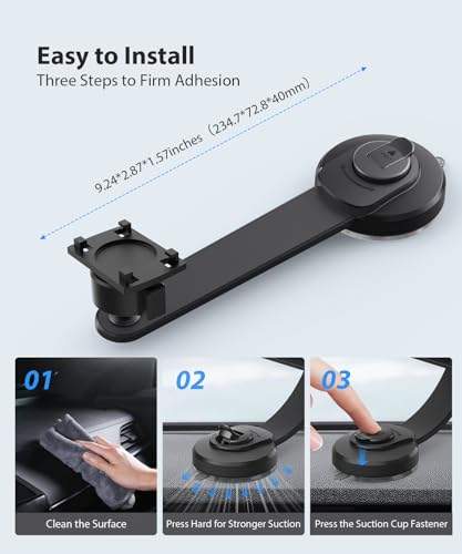 Image of AUTO-VOX X8 Bracket Bendable Suction Cup Mount for Backup Camera, 360 Flexible Adjust Monitor,Strong Hold,1 Min Easy Install - Fits Solar 3A Plus / S4B / Solar5 / WF1 Screen