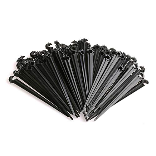 Image of DIY Crafts 40 Pcs Micro Hose Fixed C-Type Holders Drip Irrigation Accessories - Black Plastic 4 /7mm C-Type Holders