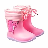 Kids Girls Wellington Boots With Hook & Loop, Boys Dinosaur Pattern Pvc Rain Boot Non Slip Waterproof Wellies Outdoor School Rain Shoes Size UK 6