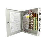 9 CH Channel Port Distributed Power Supply Box CCTV Power Supply DC Output 12V 5 Amp for CCTV DVR Security System and Cameras