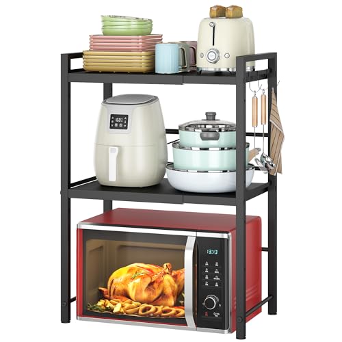DOLALIKE Microwave Oven Rack, Expandable Microwave Stand Countertop Kitchen Utensils Tableware...