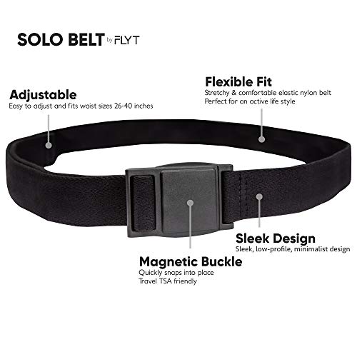 FLYT Solo Belt - Minimalist Web Nylon Belt with Quick-Release Magnetic Plastic Buckle, TSA Friendly2