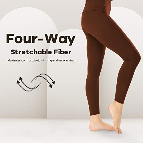 Image of MANCYFIT Thermal Leggings for Women Fleece Lined Pants Long Underwear Bottoms