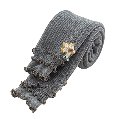 Baby Girls Cute Knit Ruffle Leggings Kids Tights Cable Stockings Fleece Lined Pantihose Basic Thick Thermal Pants