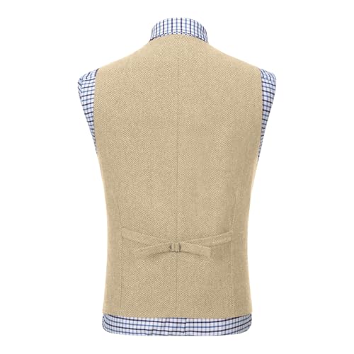 Men's Classic Slim Fit Dress Vest Formal Wedding Prom Tuxedo Suit Vests Single-Breasted Lapel Waistcoat with Pockets3