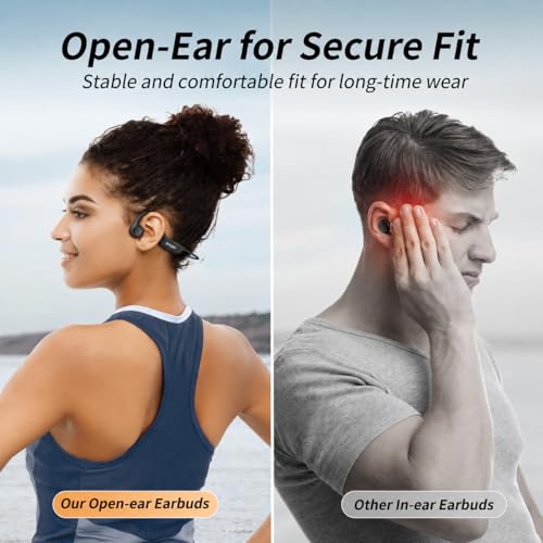 Image of CXK Bone Conduction Headphones Bluetooth 6.0 Open Ear Headphones with Mic, Premium Loud Sound 10-Hour Playtime Bluetooth Headphones, IPX6 Waterproof Sports Headset for Running, Cycling, Walking