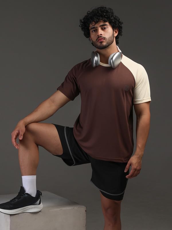 Image of CHKOKKO Gym Tshirt for Men Workout Regular Fit Sports Activewear Man Tshirts with Round Crew Neck and Half Sleeves for Yoga Running&Outdoor Activities