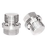 Joywayus 2Pcs Stainless Steel Outer Hex Head Flange Pipe Fitting Plug Oxygen O2 Sensor Bung M18x1.5...