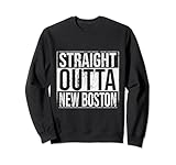 tipografia vintage grunge straight outta new boston felpa