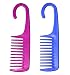 2 Assorted Color Wide Tooth De-tangling /Conditioning Shower Comb w/Hook for hanging By ALAZCO