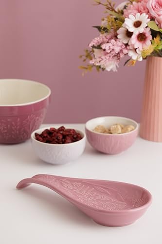 Mason Cash In the Meadow Spoon Rest Embossed Floral Design, Durable Stoneware – Ideal for Keeping Worktops Clean – Classic Kitchen Accessory - Image 3