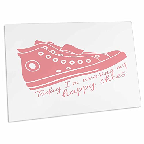 3dRose Happy Shoes Desk Pad rosa y blanco miniatura 1