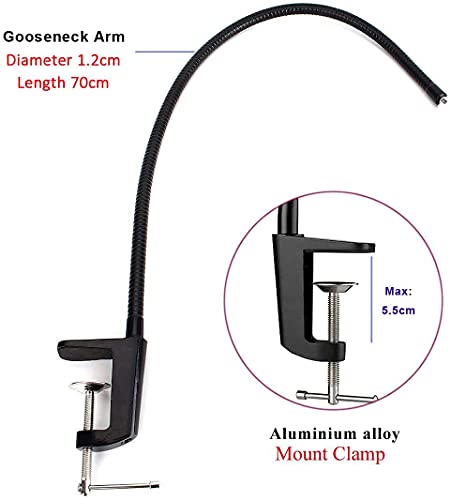 Etubby Adjustable 26" Gooseneck Desktop Webcam Stand Holder Flexible Jaw Camera Desk Clamp Mount for Logitech Webcam Brio 4K, C925e, C922x, C922,... - Image 4
