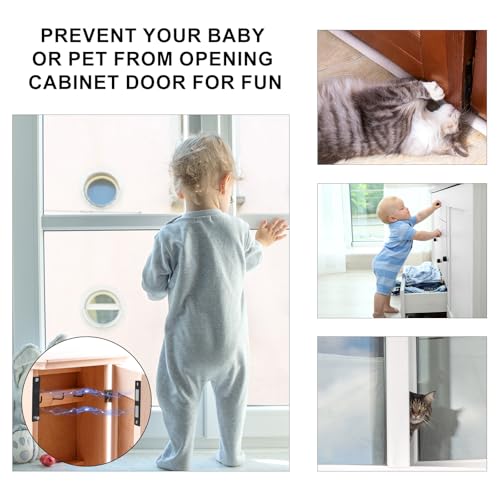 Romon Magnetverschluss Magnete für Schranktüren, 2 Stück Ultradünne Türmagnete Kleiderschrankmagnete Starke Türschließer Doppelmagnete Schubladen Schrank Magnetverschluss für Möbel Schranktür, Schwarz