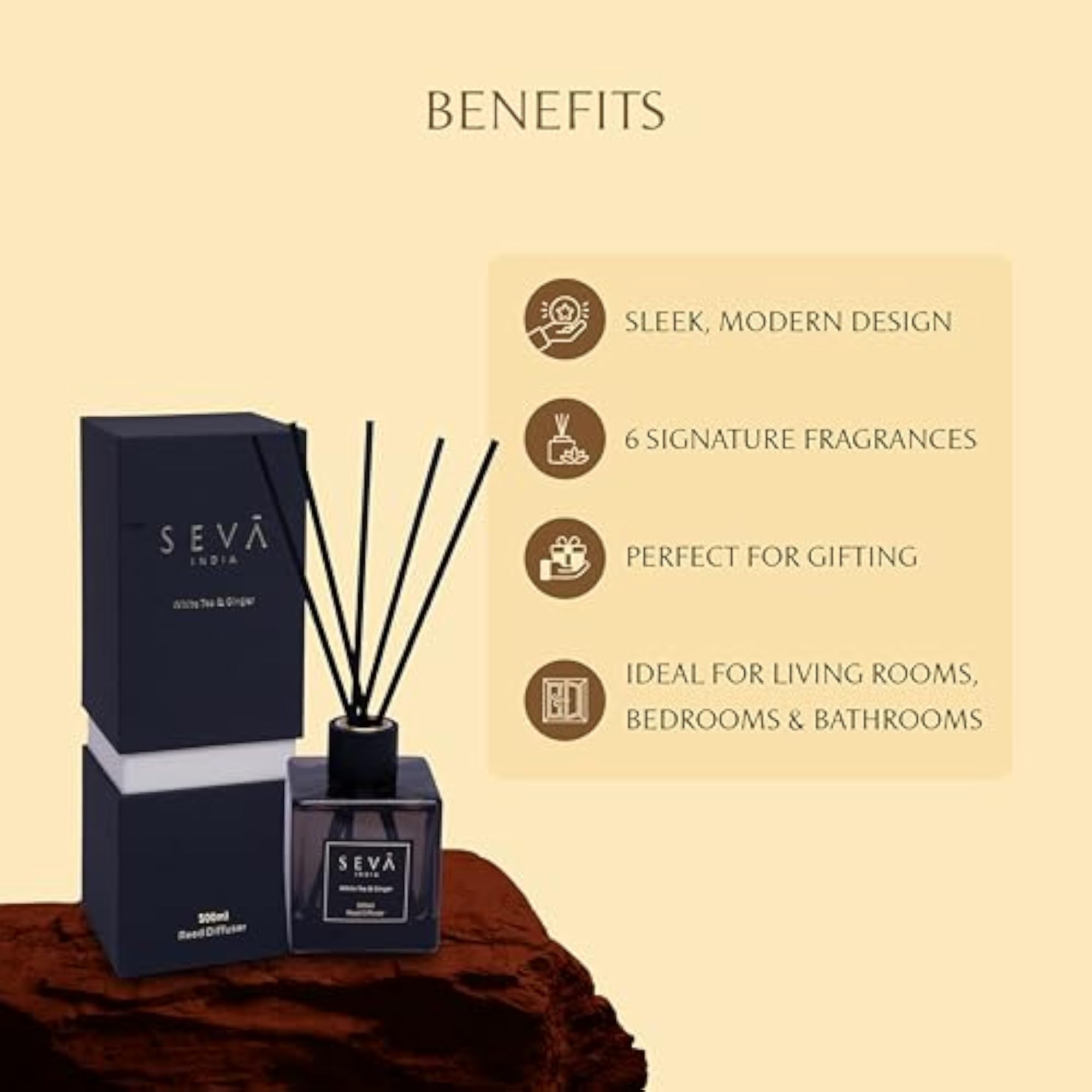 White Tea Reed Diffuser, 500ml, Long-Lasting Scent