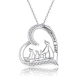 JUSTKIDSTOY Sterling Silver Mom Necklace Mama Bear Pendant Necklace Mothers Day Gifts Jewelry for Ne