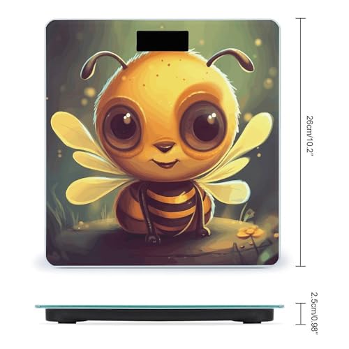 Báscula digital Cute Bee para peso corporal de vidrio templado miniatura 2
