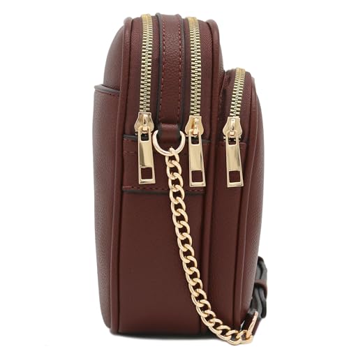 Image of FashionPuzzle Multi Pocket PU Leather Casual Medium Crossbody Bag with Adjustable Strap