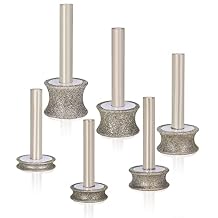 Diamond Groove Router Bit 80 Grit, ALL-6-Size Double-Sided Grinding Drill Bit for Glass, Tile, Granite, Marble, Ceramic, Bracelets, Rings, Jade Jewelry Making, Factory Edge Making