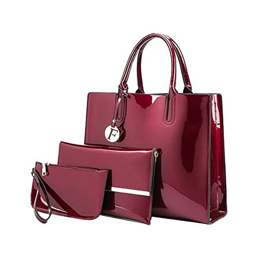 Kaned 4 Stück Lace Choker Halskette Punk Gothic Collarbone Chain Faux Diamond Quaste Anhänger Halsketten Set, Rotwein 7 NIYUTA Damen Handtasche Mode Lackleder umhängetasche Hohe Kapazität Mutter und Tochter Tasche 3-teiliges Set Schultertaschen Rotwein