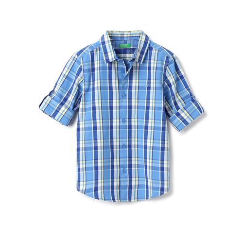 Image of United Colors of Benetton Men Cotton Blend Striped Regular Fit Shirt