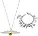 Braccialetto con charm per donne e ragazze, 2 braccialetti Harry Potter, con ali dorate, a tema combinato, regalo di compleanno per adolescenti e ragazze