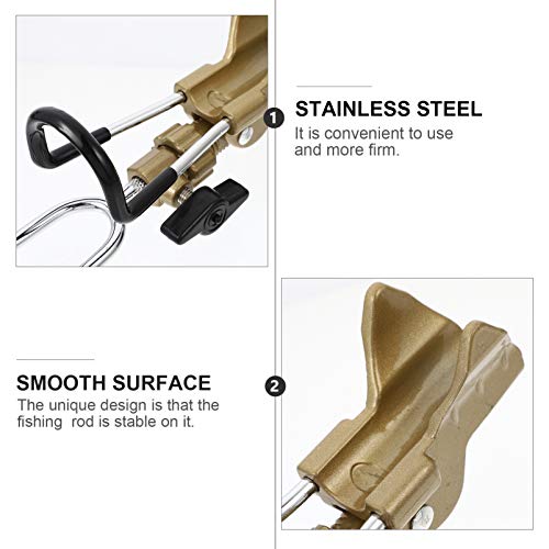 BESPORTBLE Titular Da Vara de Pesca para O Chão Banco de 360 Graus Ajustável Suporte Dobrável Rack V