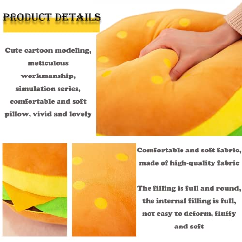 Image of 11.8 inch Hamburger Plush Cheeseburger Pillow Stuffed Food Cushion Toy,Gifts For Kids