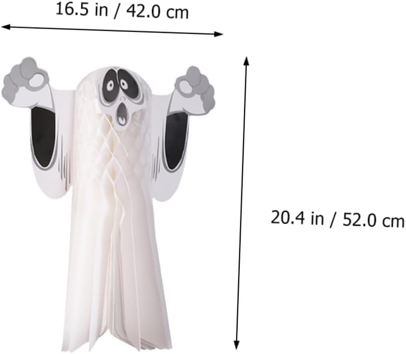 OSALADI Halloween Ghost Hanging Ornaments 2pcs Honeycomb Decorations Paper 3D Ghost Party Decor for Haunted House Bar Ktv Indoor Outdoor Use