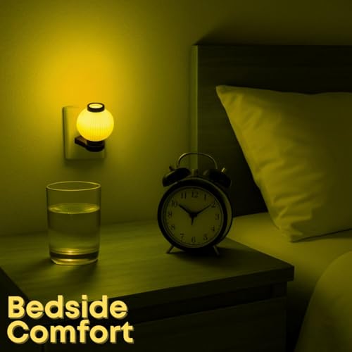 Image of Hi-Plasst Yellow Night Lamp for Bedroom - LED Plug in 0 Watt Bulb Lamp, Portable LED Night Light for Wall, Study & Side Table - Pack of 20