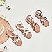 Veittes Women's Casual Flat Sandals,Fashion Braided Criss Cross Strap Braided,Adjustable Ankle Straps,Open Toe Summer Sandals,Light Brown,11 US,2207023-2