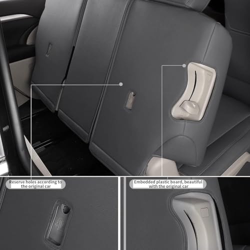 AOMSAZTO Custom Fit Seat Covers: for Toyota Highlander 2020 2021 2022 2023 2024 2025-Three-Row 7 Seats,Second Row Captain Chair Faux Leather-Dark Gray
