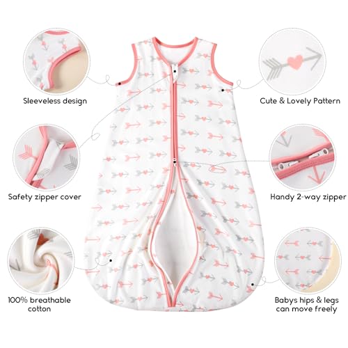 Image of Yoofoss Baby Sleep Sack 0-6 Months TOG 1.0 Baby Wearable Blanket, 2 Pack 100% Organic Cotton Infant Toddler Sleeping Sack 2-Way Zipper Lightweight Sleep Sack