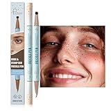 2 Pack Freckle Pen Set – 2-in-1 Dual Ended Microblading Pen & Freckle Stamp, 2 Different Color Combos,Waterproof & 24HR Longwear, Precise 15° Tip for Natural Lifelike Freckle Makeup.