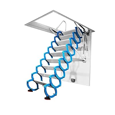 SJHDUNBW Staircase Fully Automatic Telescopic Loft Ladder Wall Mounted Stairs Electric Lift Stretch Drop Stairs Pulldown Ladder Suitable for The attic, roof top Company