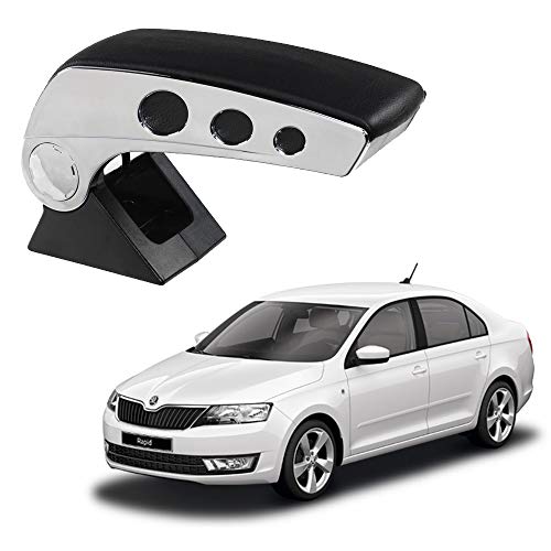 Image of Oshotto Dual Tone Car Armrest Console Black & Chrome Compatible with Maruti Suzuki Alto-800